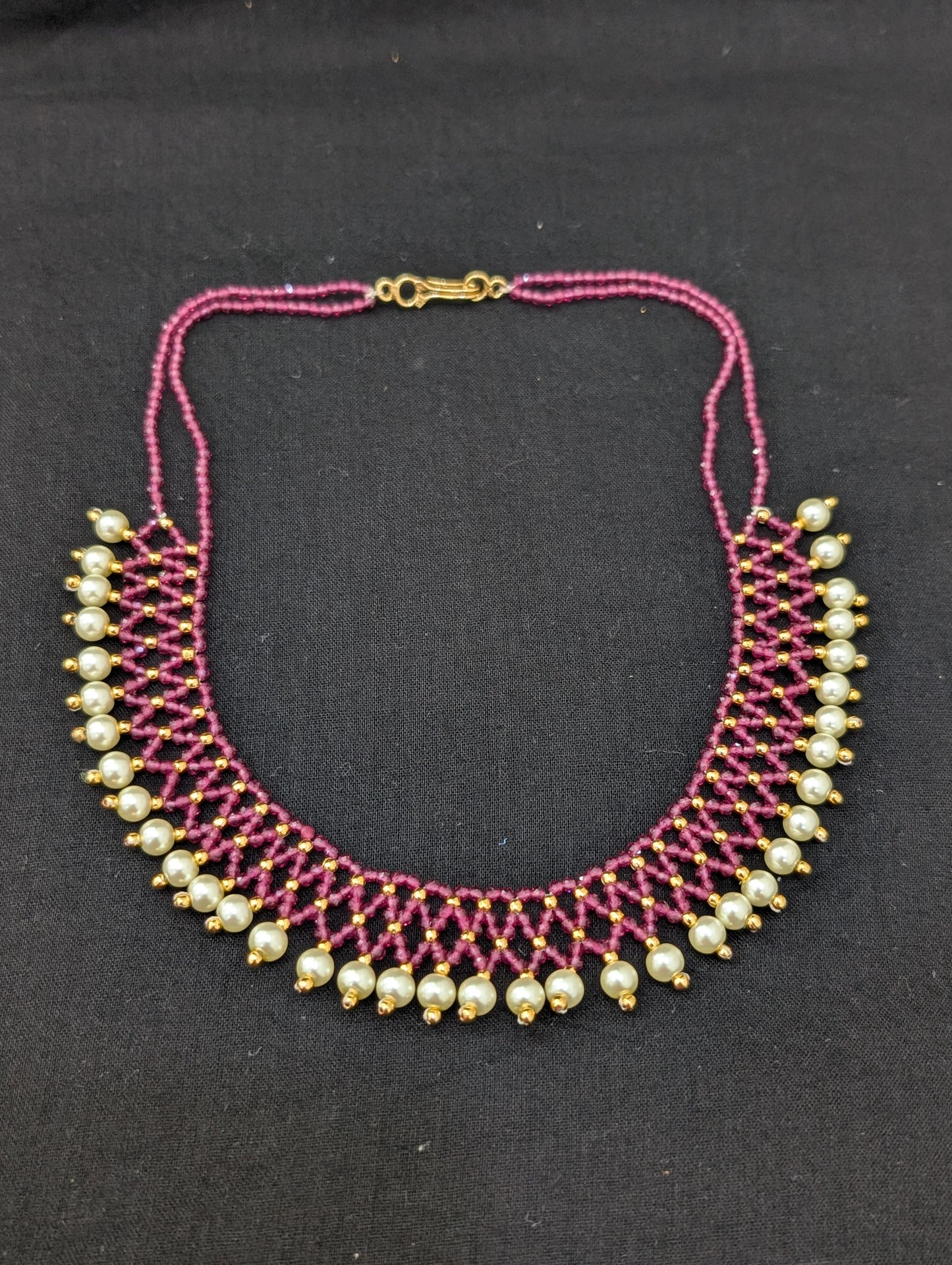 Handwoven Crystal bead Choker Necklace