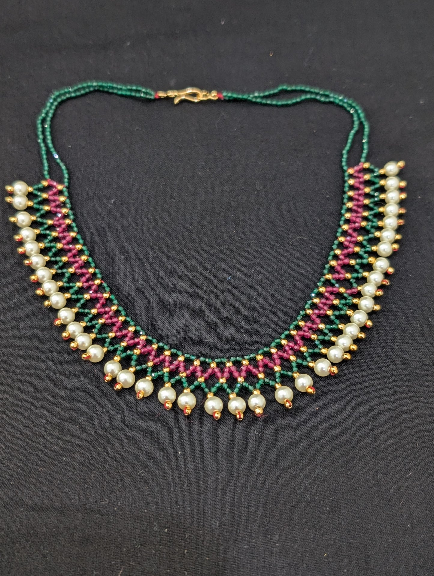 Handwoven Crystal bead Choker Necklace