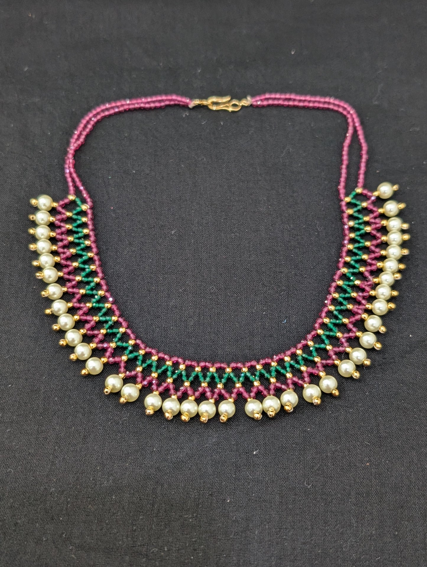 Handwoven Crystal bead Choker Necklace