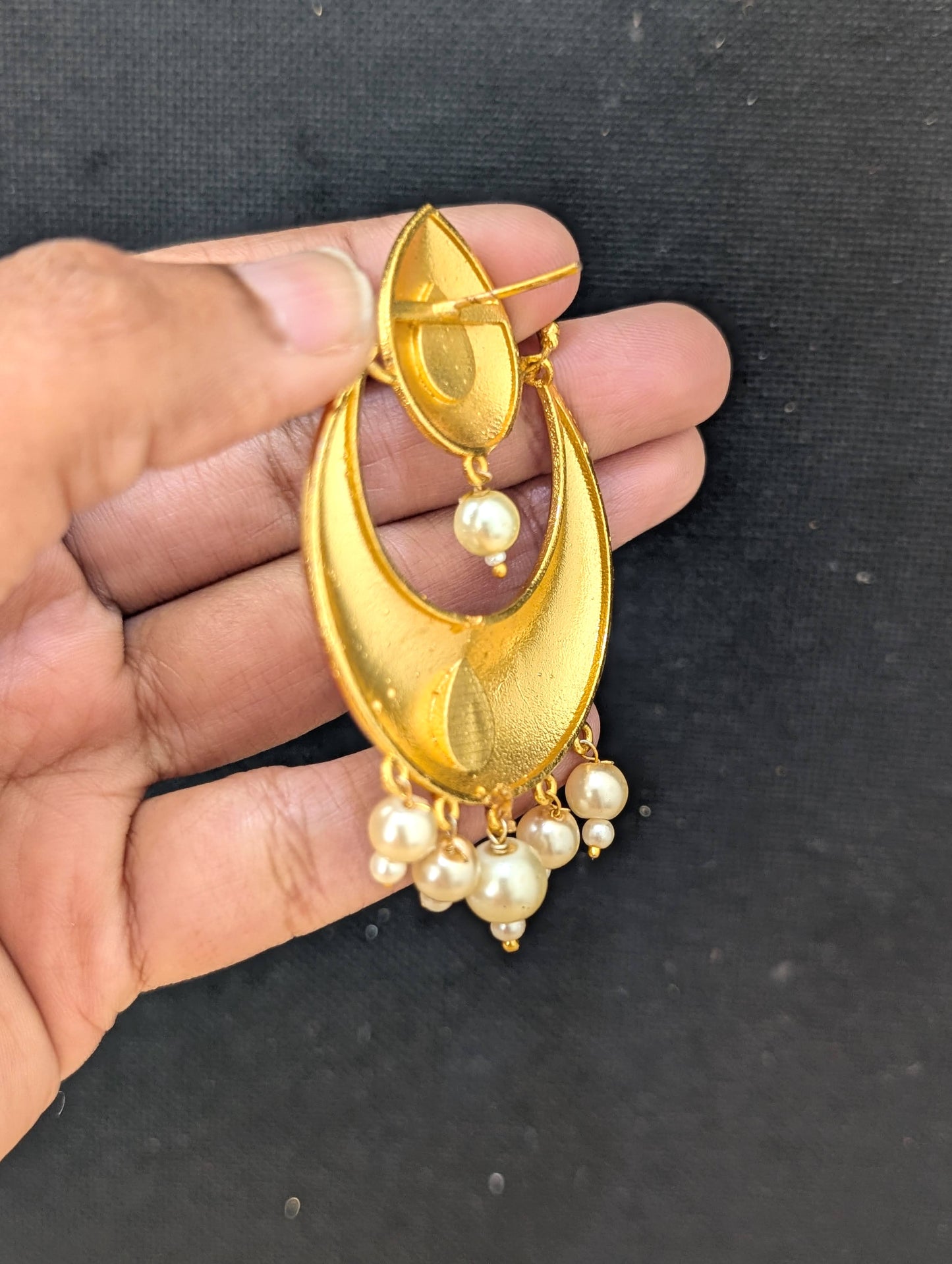 Flower Chandbali Enamel Earrings - D2