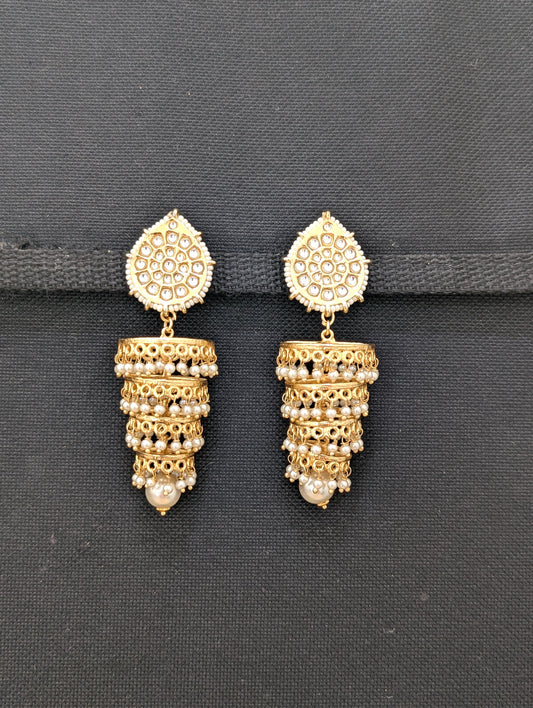 Light gold plated Aduku Jhumka Earrings