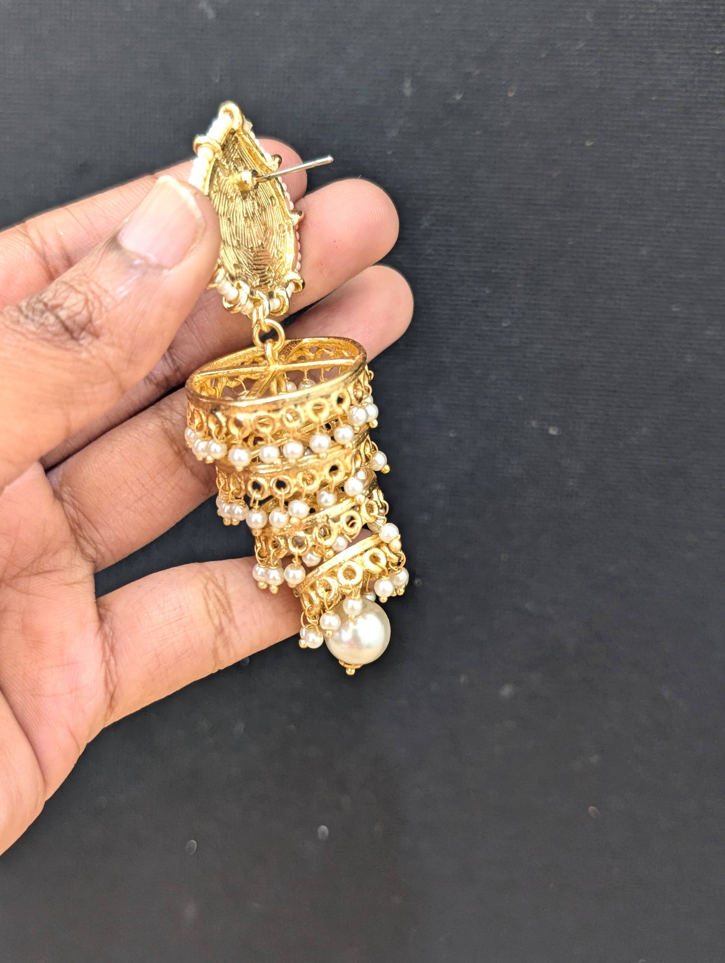 Light gold plated Aduku Jhumka Earrings