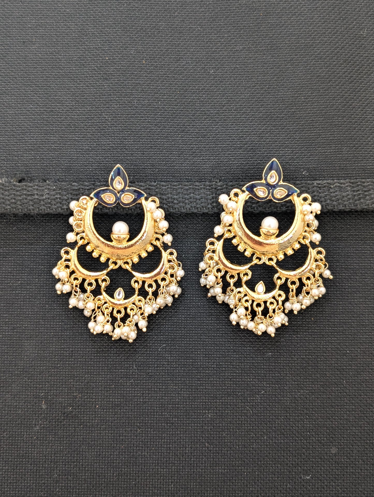 Multiple Chandbali linked Enamel Earrings