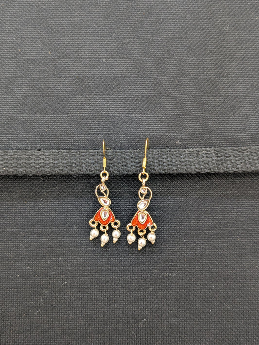 Orange color Funky Hookdrop Earrings