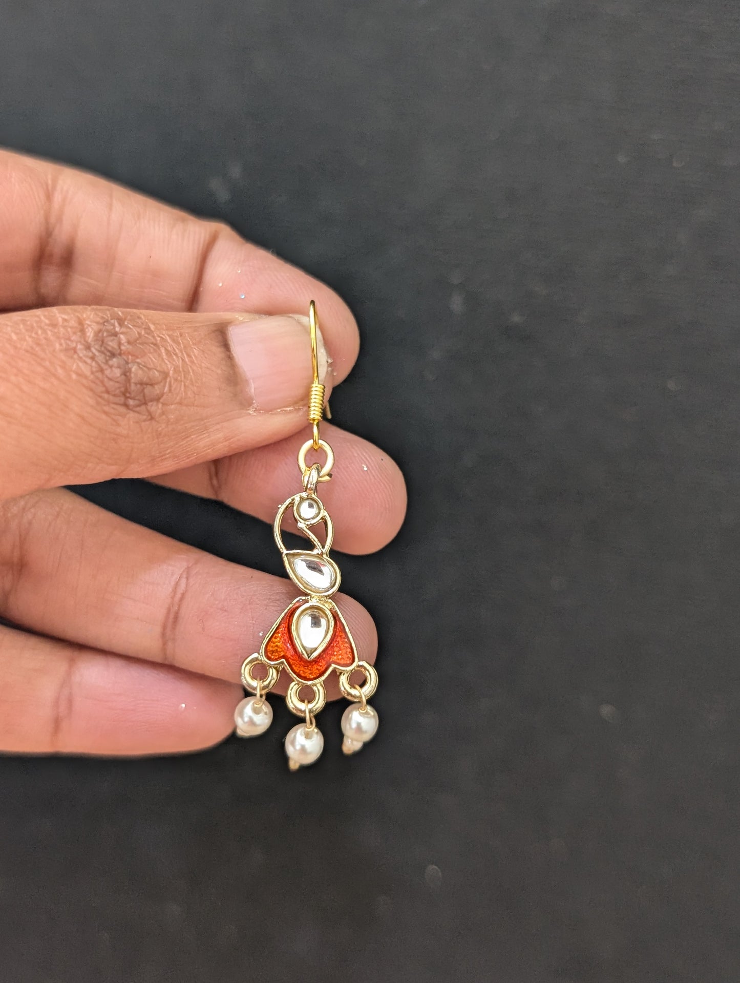 Orange color Funky Hookdrop Earrings