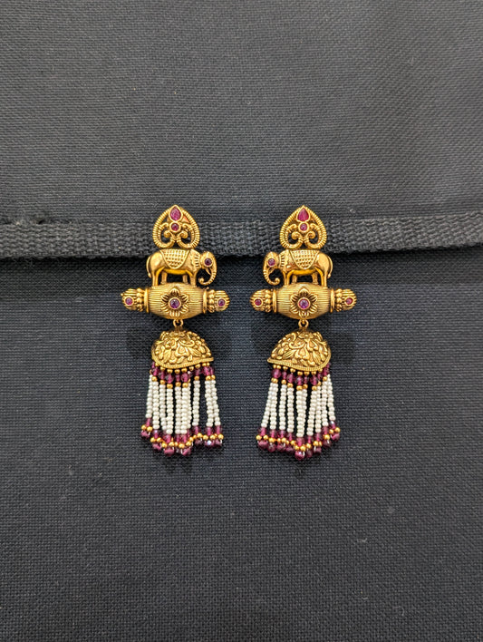 Elephant Long Tassel Earrings