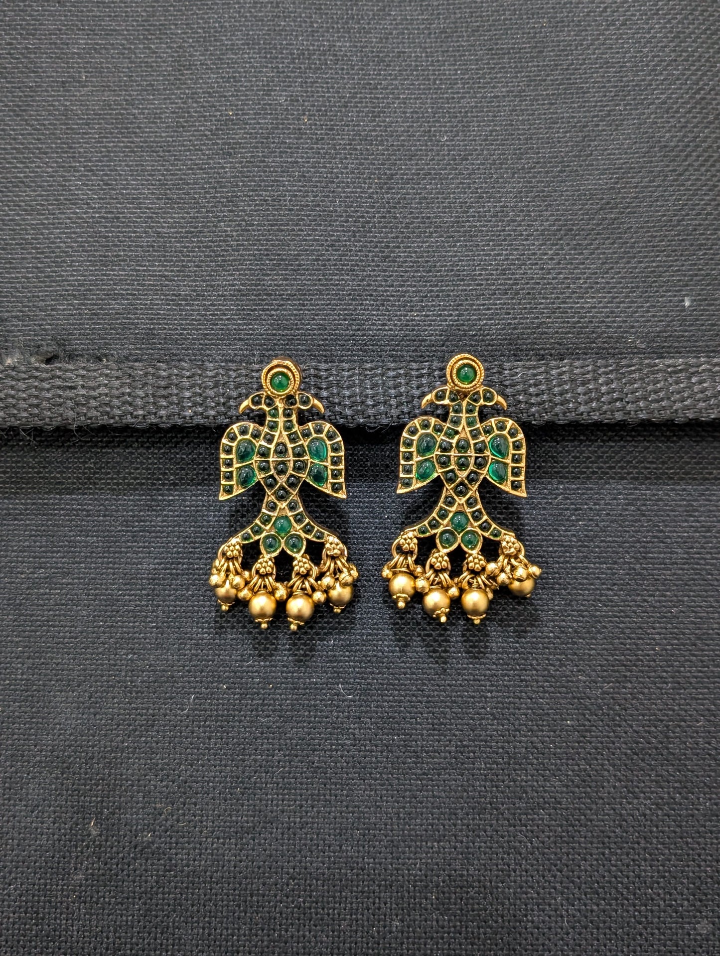 2 in 1 Peacock design Antique Chandbali Earrings