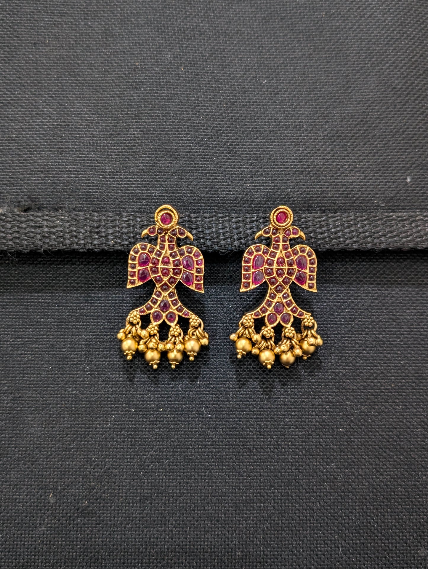 2 in 1 Peacock design Antique Chandbali Earrings