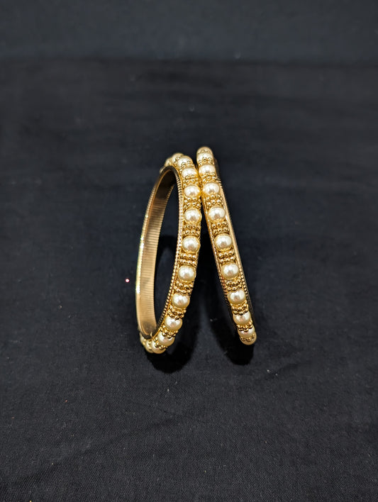 Gold plated Pearl Pair bangles
