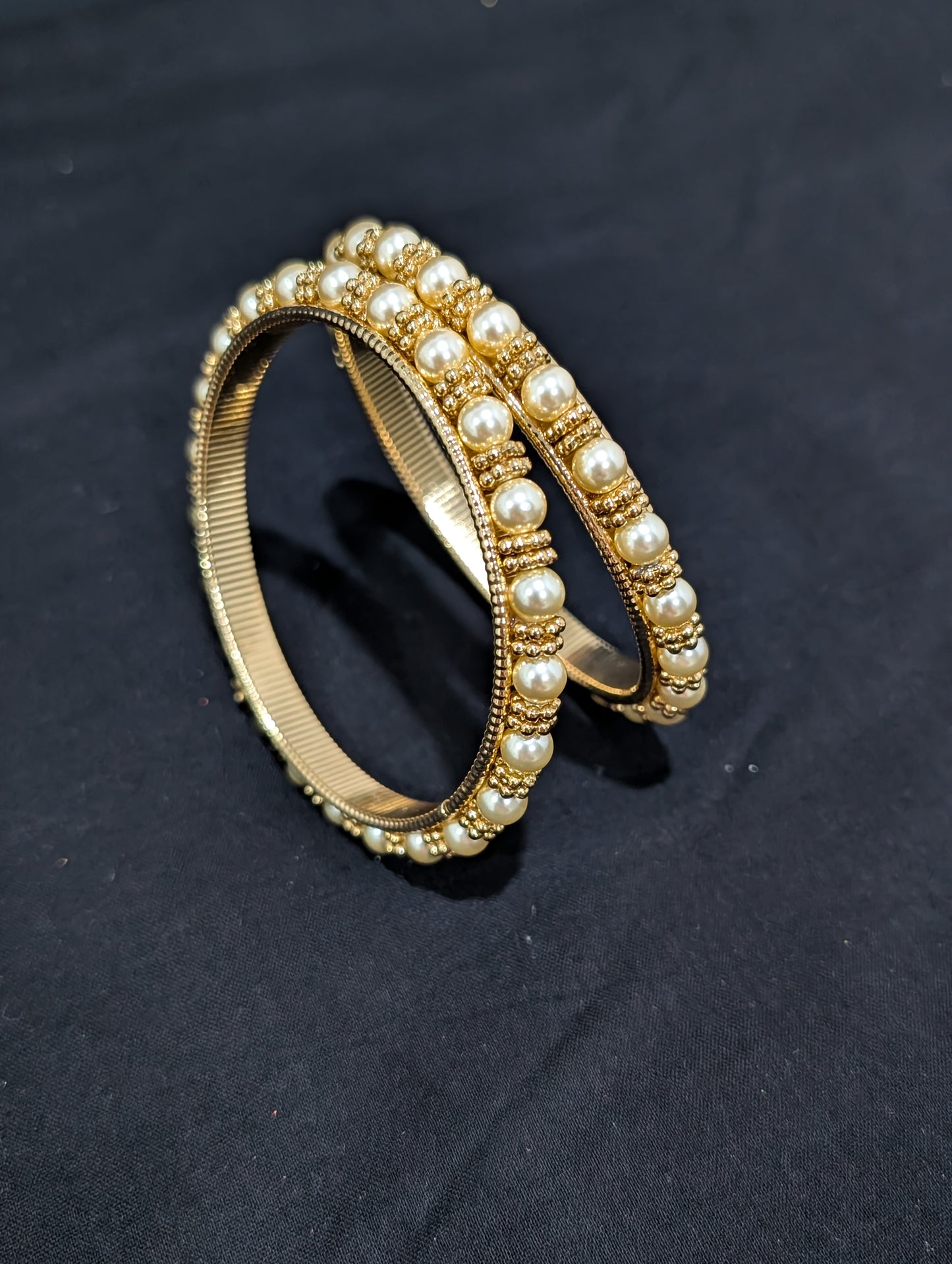 Gold plated Pearl Pair bangles