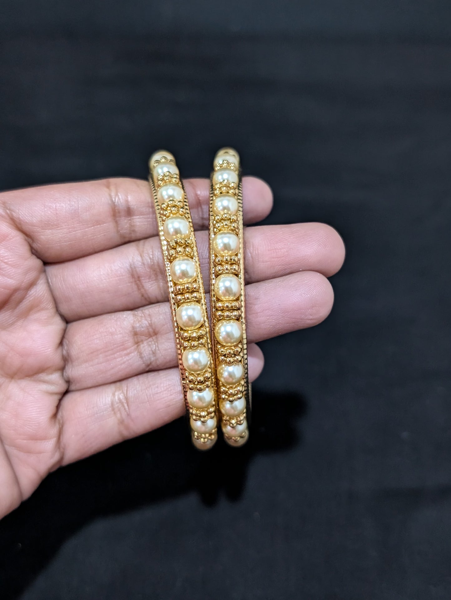 Gold plated Pearl Pair bangles