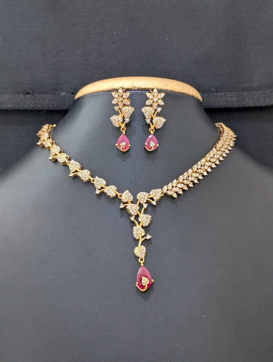 Leafy Antique Choker Necklace set