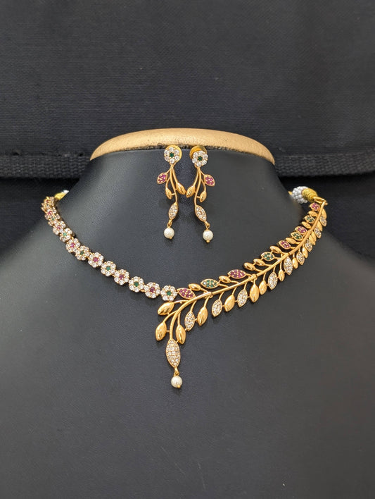 Half n half Antique Choker Necklace set