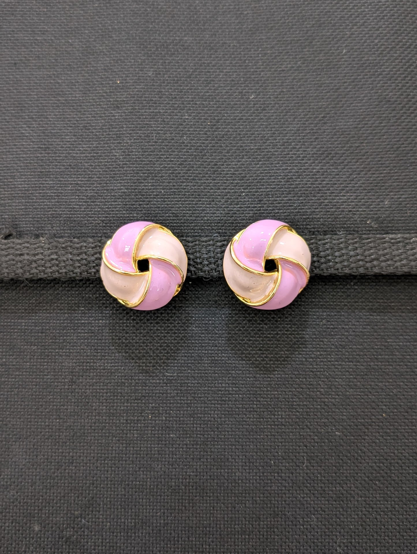 Enamel Swirl circle Design Large Stud Earrings