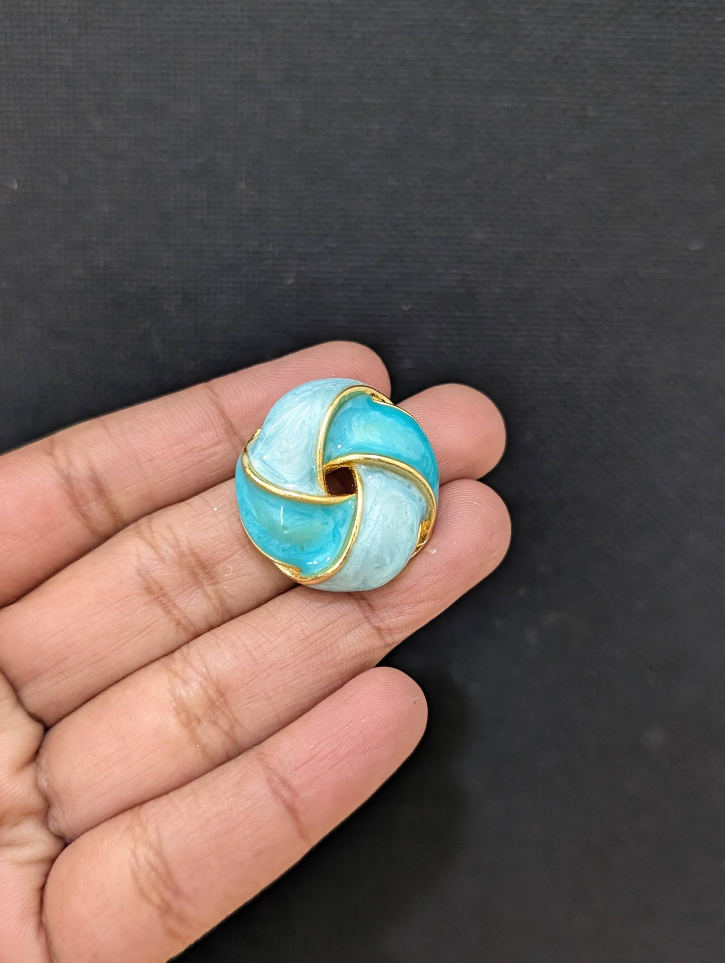 Enamel Swirl circle Design Large Stud Earrings