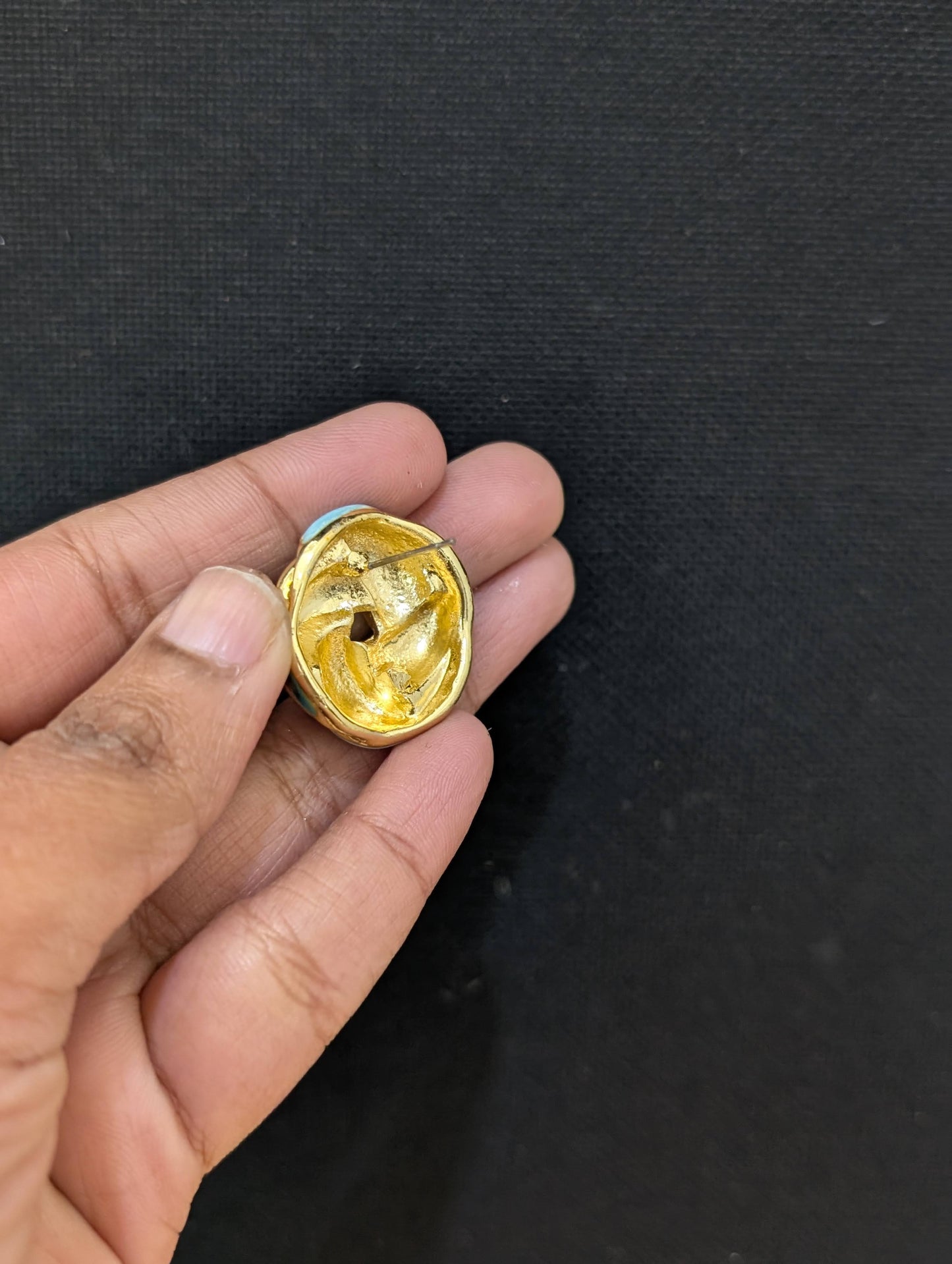 Enamel Swirl circle Design Large Stud Earrings