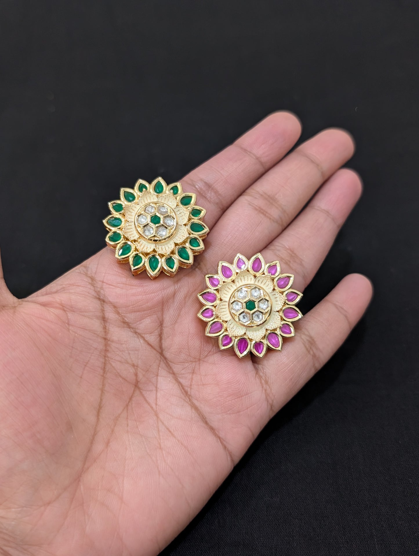 Flower Kundan stone adjustable Finger rings