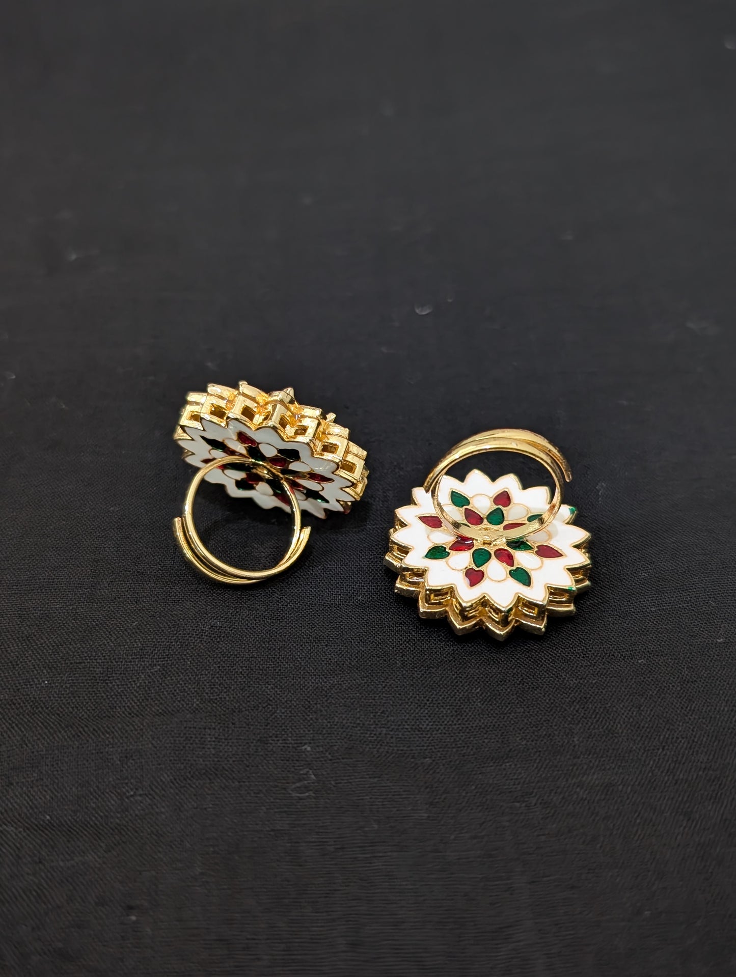 Flower Kundan stone adjustable Finger rings