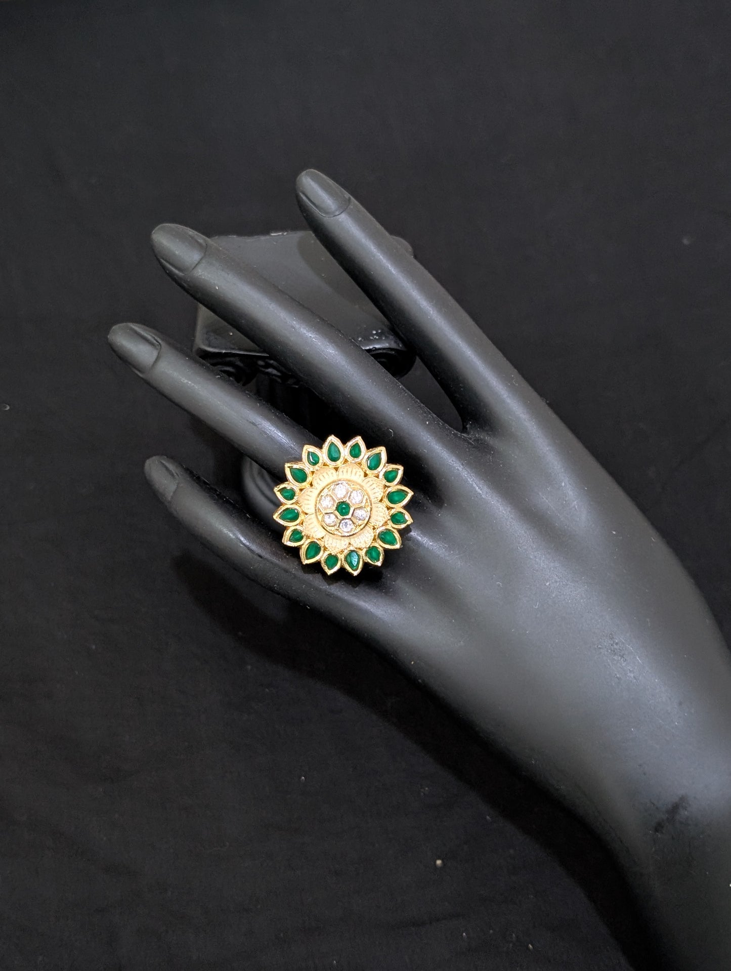 Flower Kundan stone adjustable Finger rings