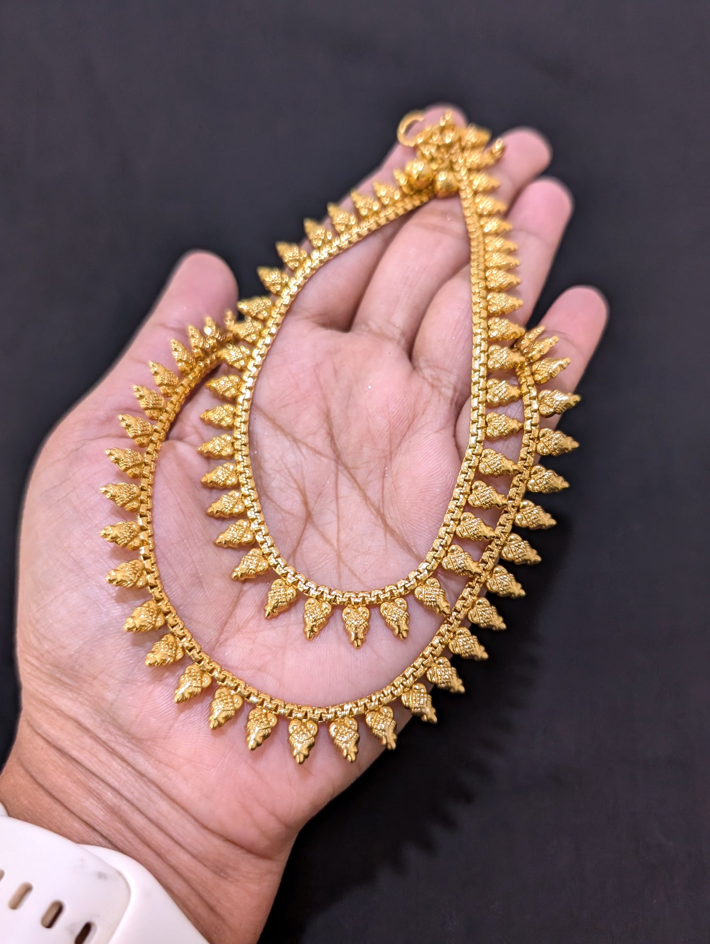 Gold plated heart spike design Anklets