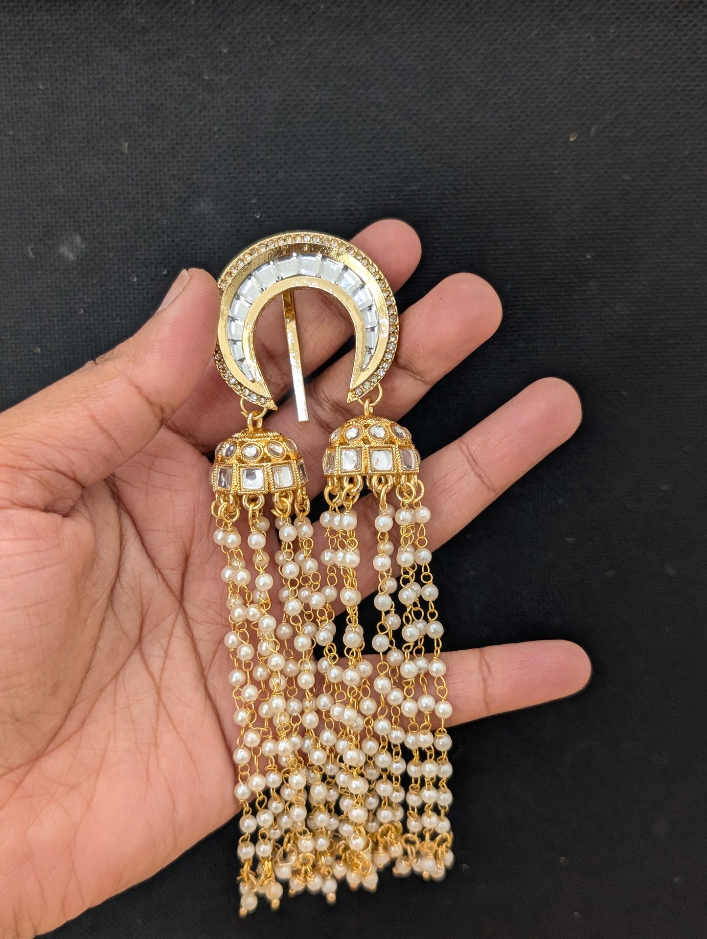 Kundan Bridal Clip on Hair brooch - D6