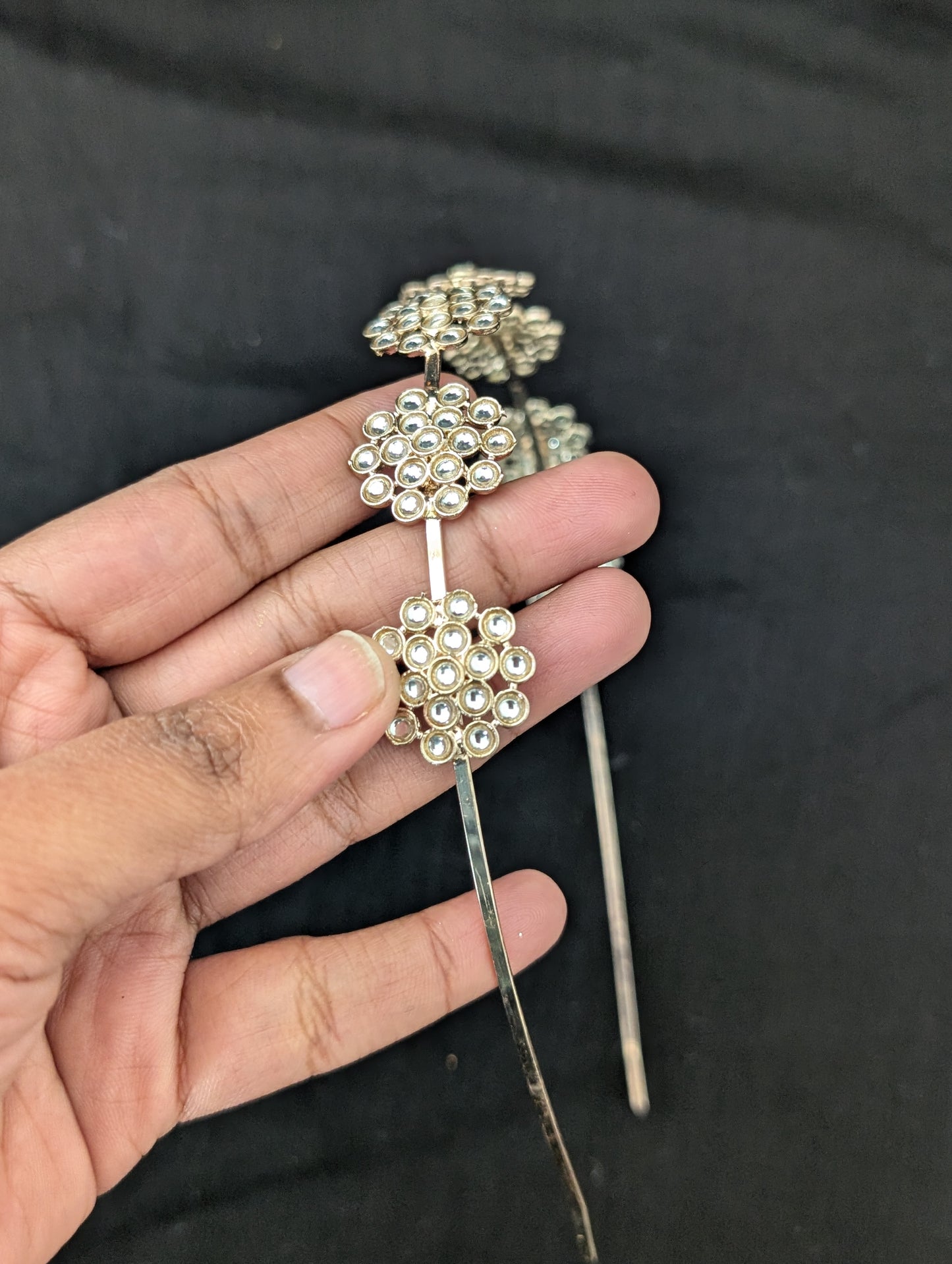 Pale rose gold plated Kundan Head band