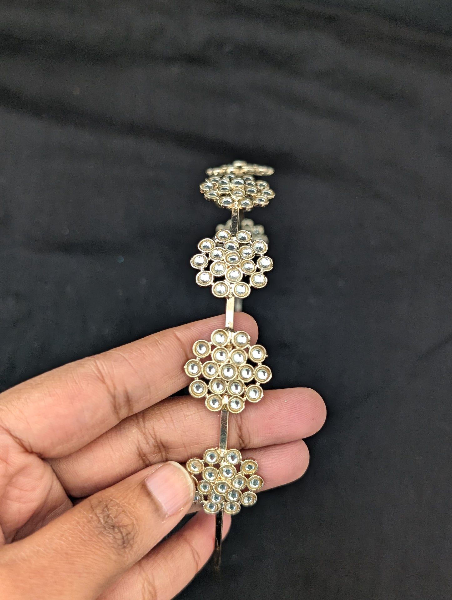 Pale rose gold plated Kundan Head band