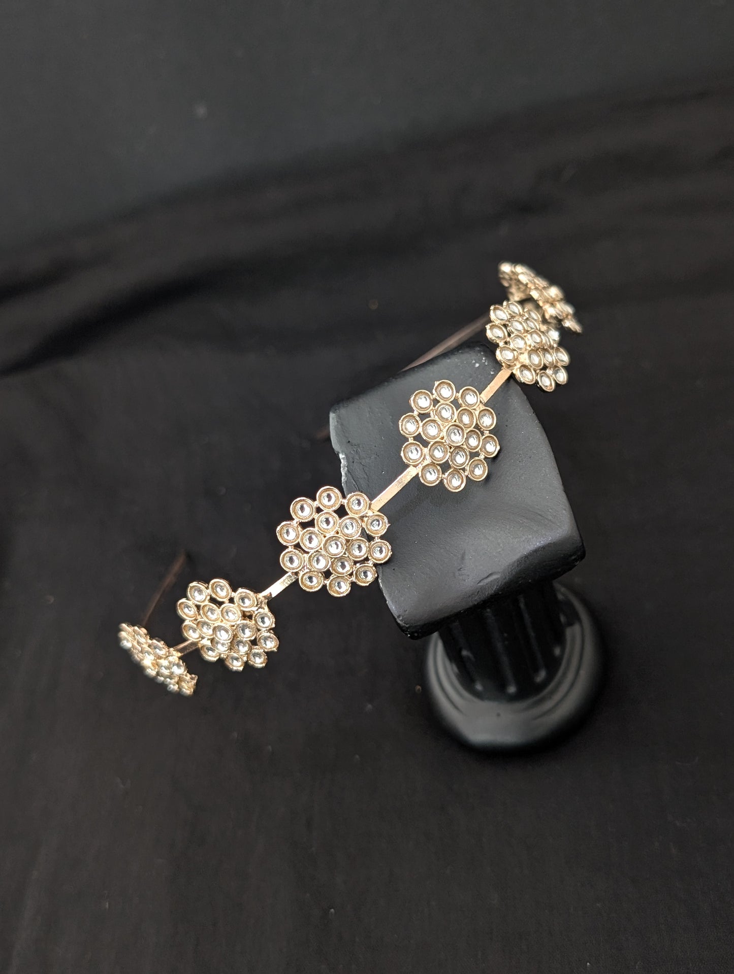 Pale rose gold plated Kundan Head band