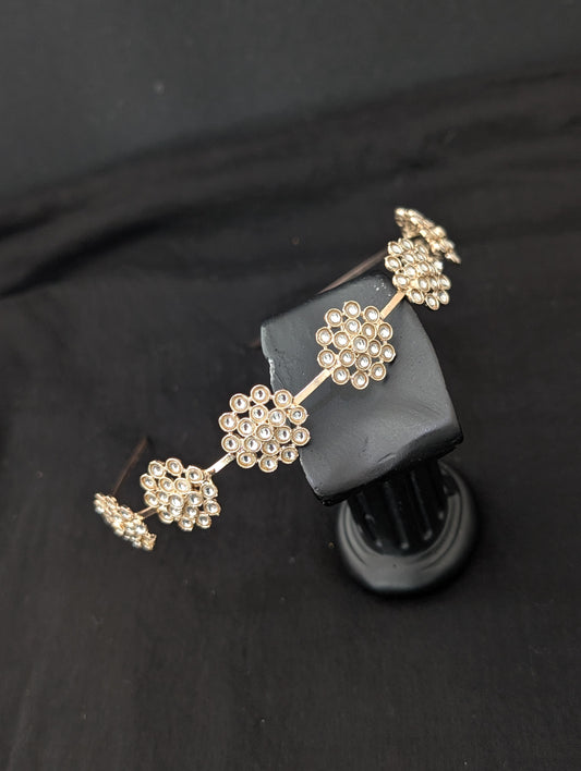 Pale rose gold plated Kundan Head band