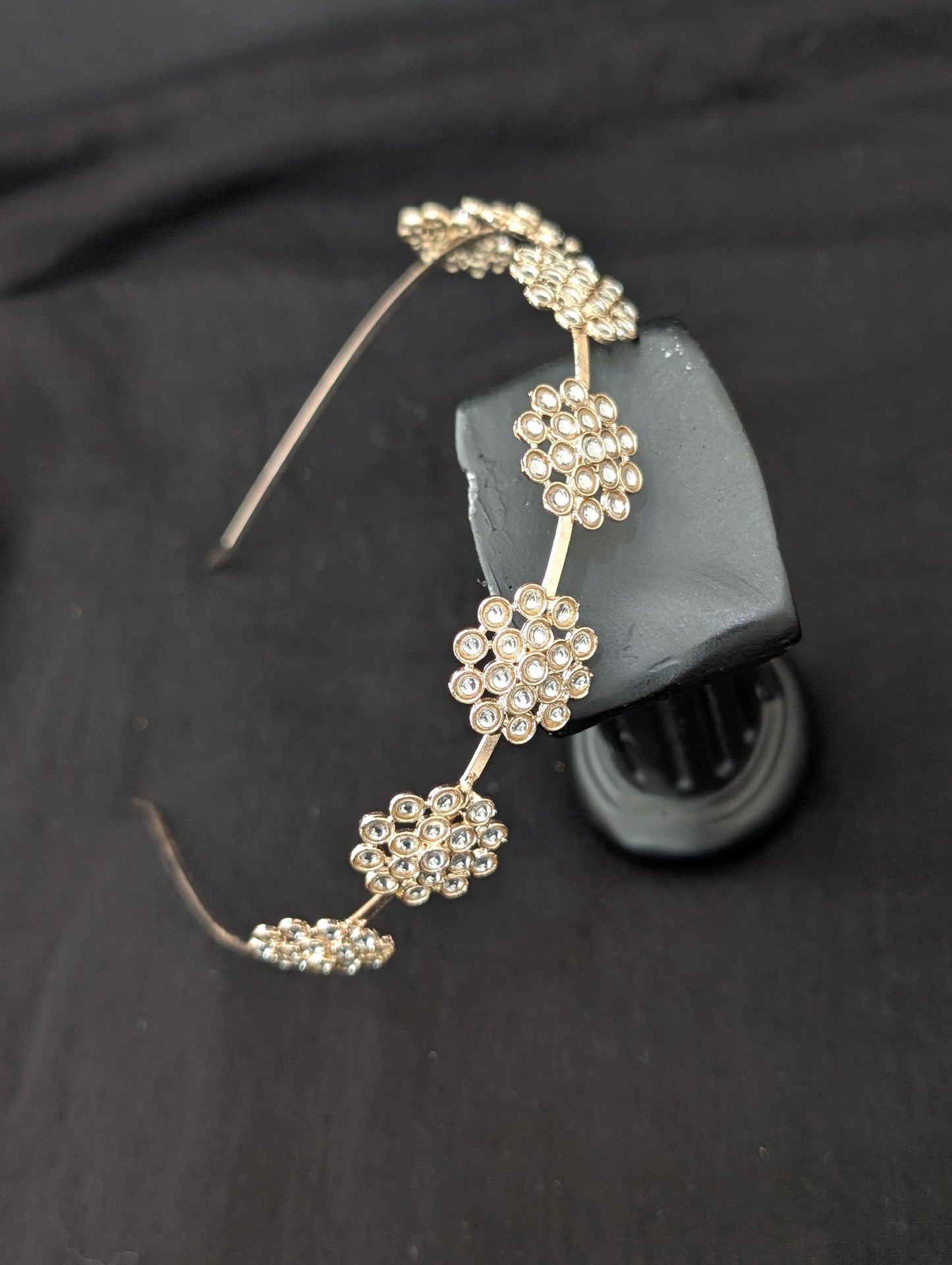 Pale rose gold plated Kundan Head band