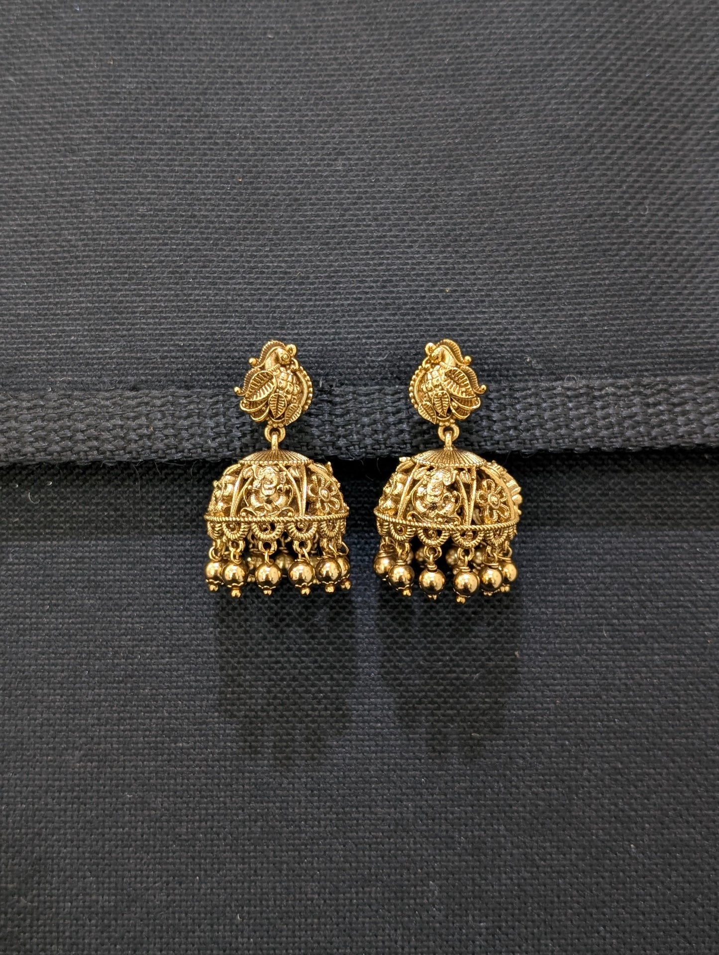 Antique gold Ganesh ji Jhumka Earrings
