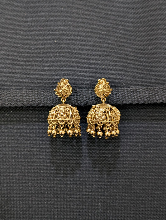 Antique gold Ganesh ji Jhumka Earrings