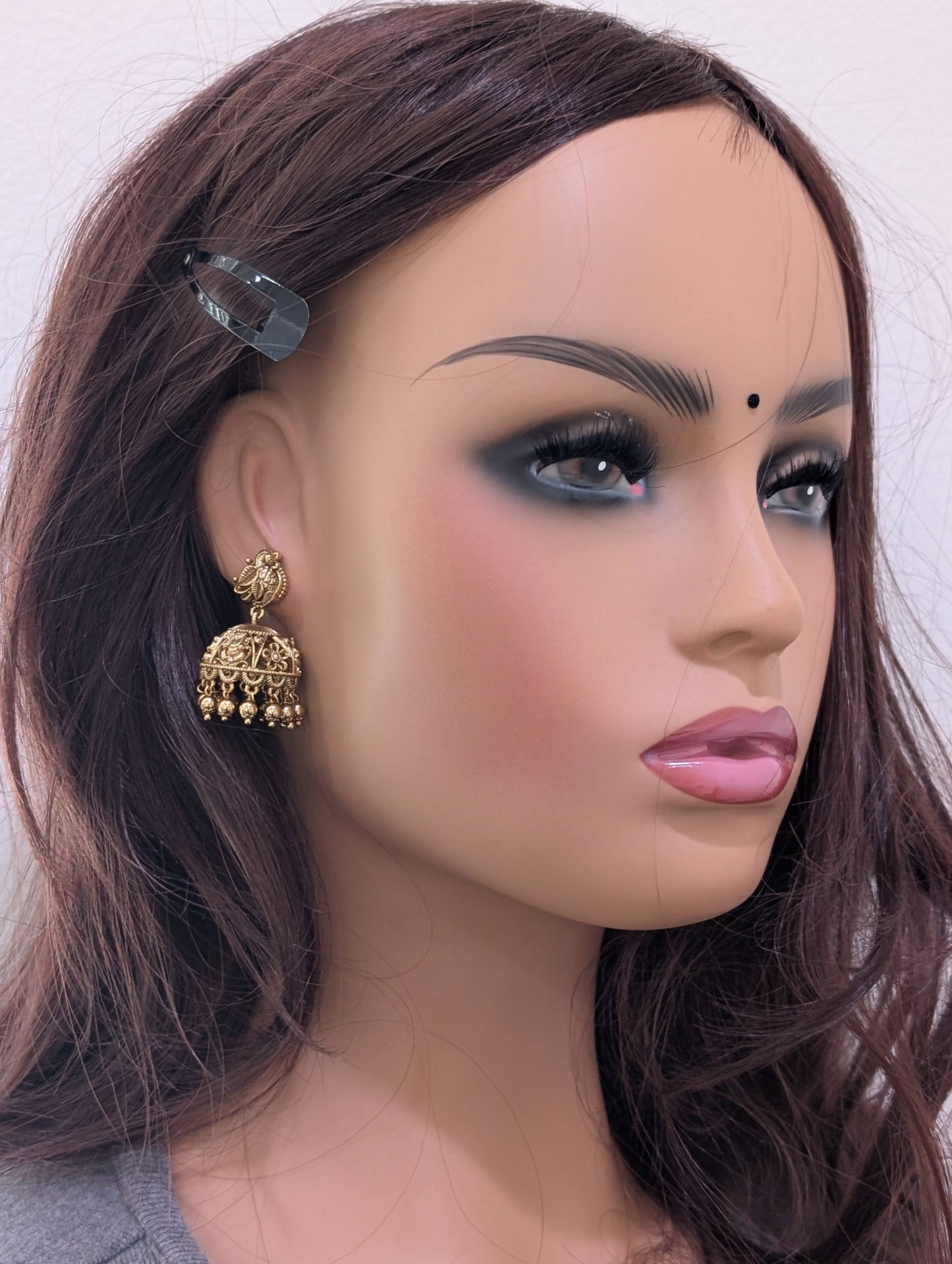 Antique gold Ganesh ji Jhumka Earrings