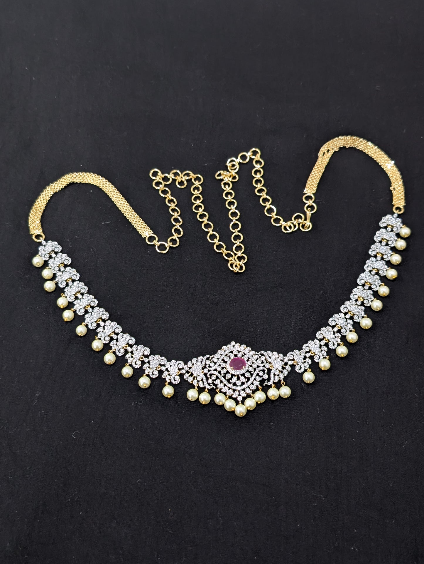 One gram Gold plated CZ Hip Chain / Waist Belt / Belly Chain