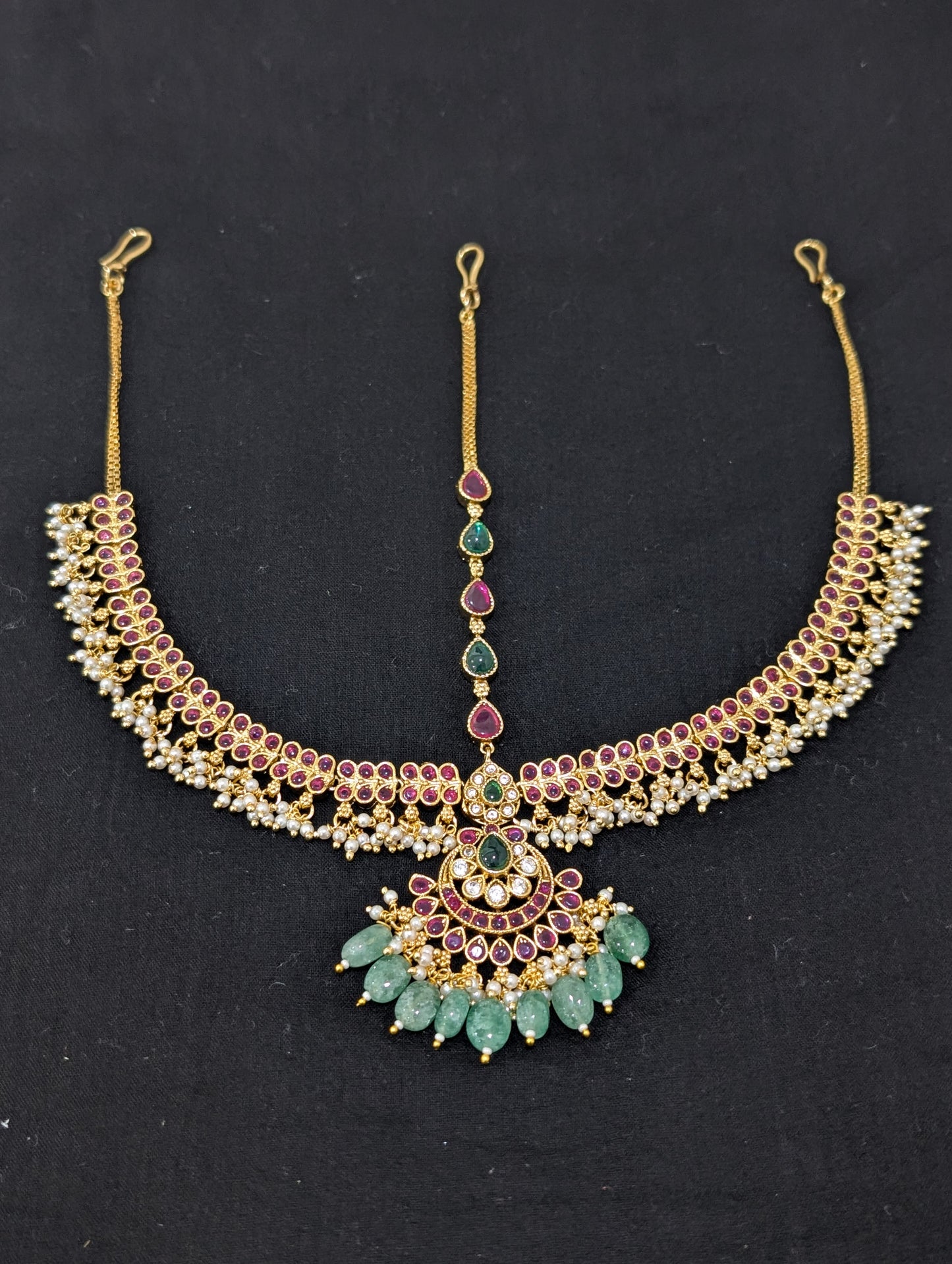 Chandbali Kemp Grand Nethi Chutti / Damini / Maang Tikka