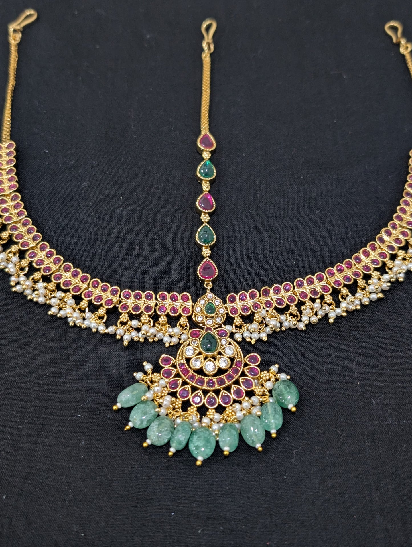 Chandbali Kemp Grand Nethi Chutti / Damini / Maang Tikka