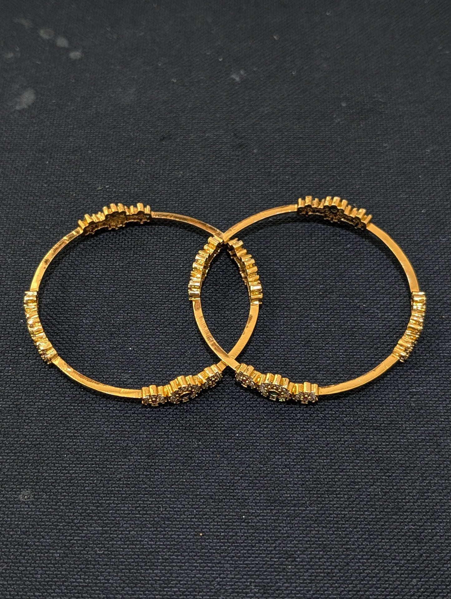 Antique dark gold plated CZ Traditional Bangles