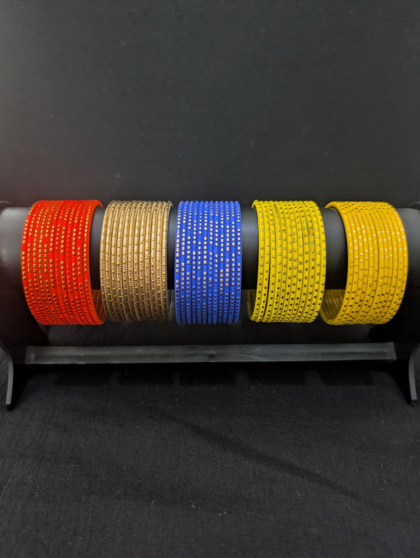 Colorful Thin Metal Bangles - 1 dozen - Design 1