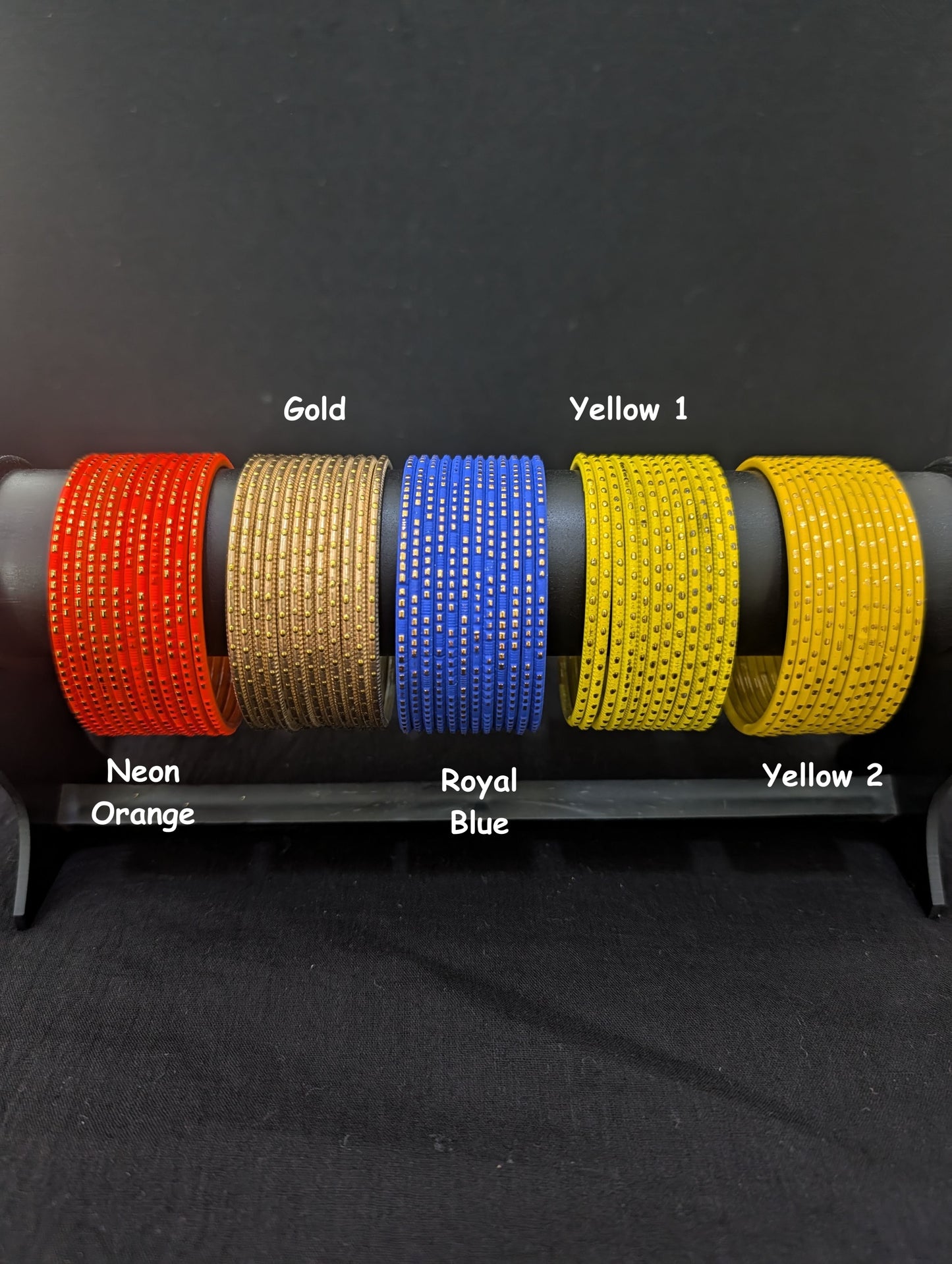 Colorful Thin Metal Bangles - 1 dozen - Design 1