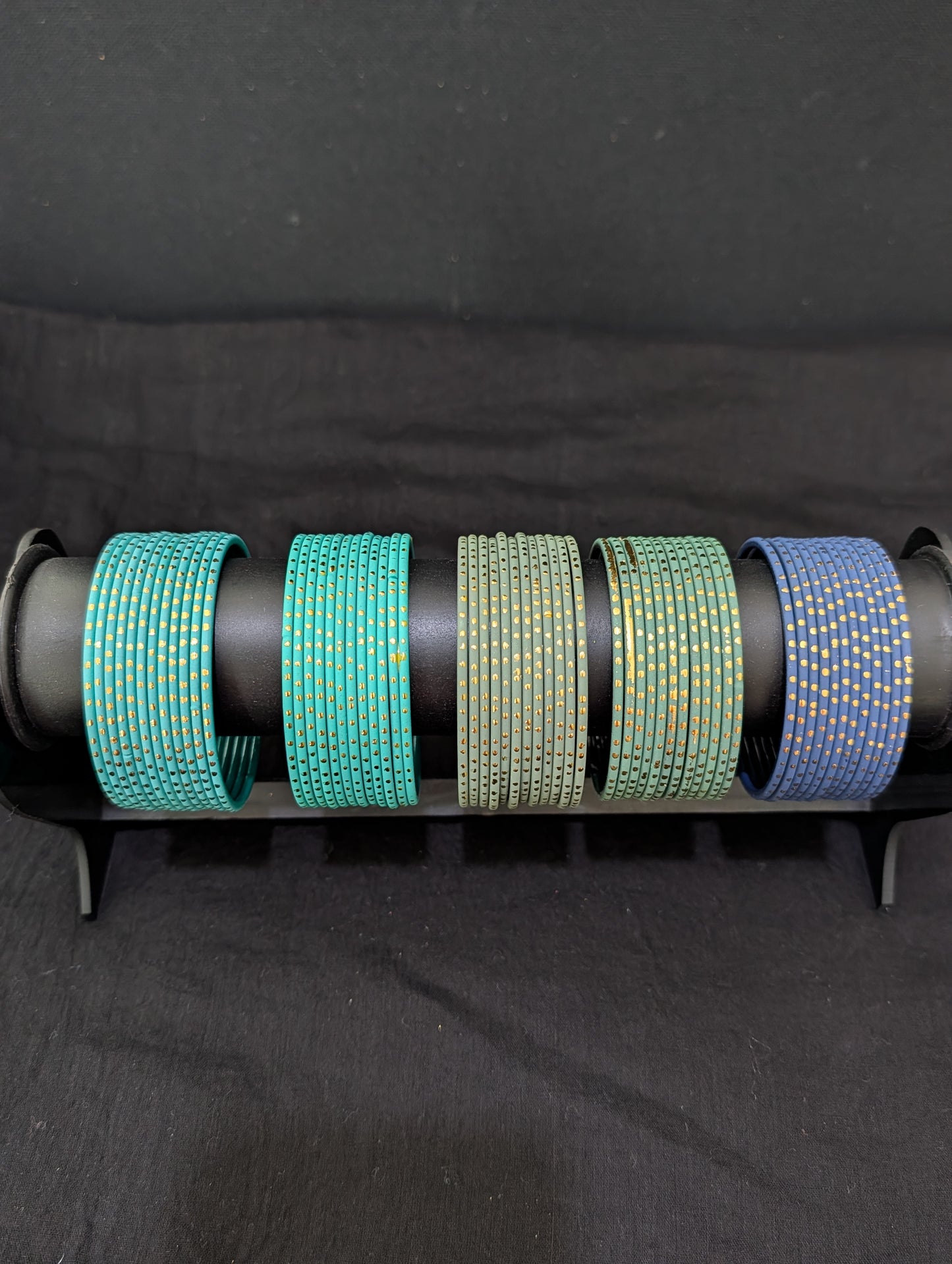 Colorful Thin Metal Bangles - 1 dozen - Design 1