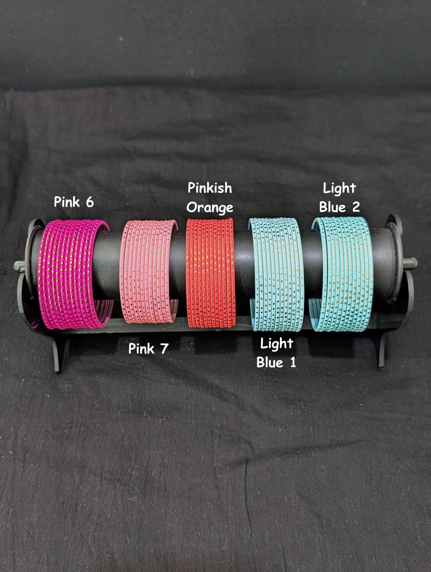 Colorful Thin Metal Bangles - 1 dozen - Design 1