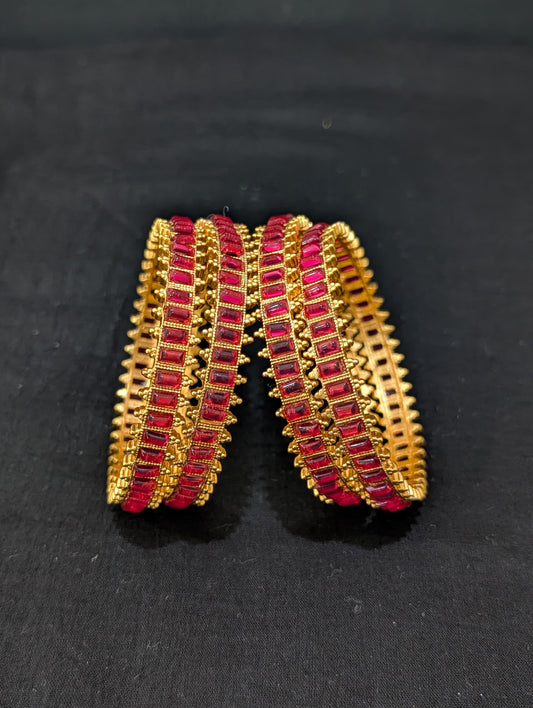 Rectangle kemp Traditional bangles - Set of 4