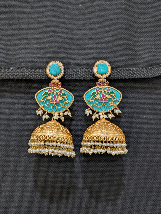 Unique XXL Size Colorful jhumka earrings