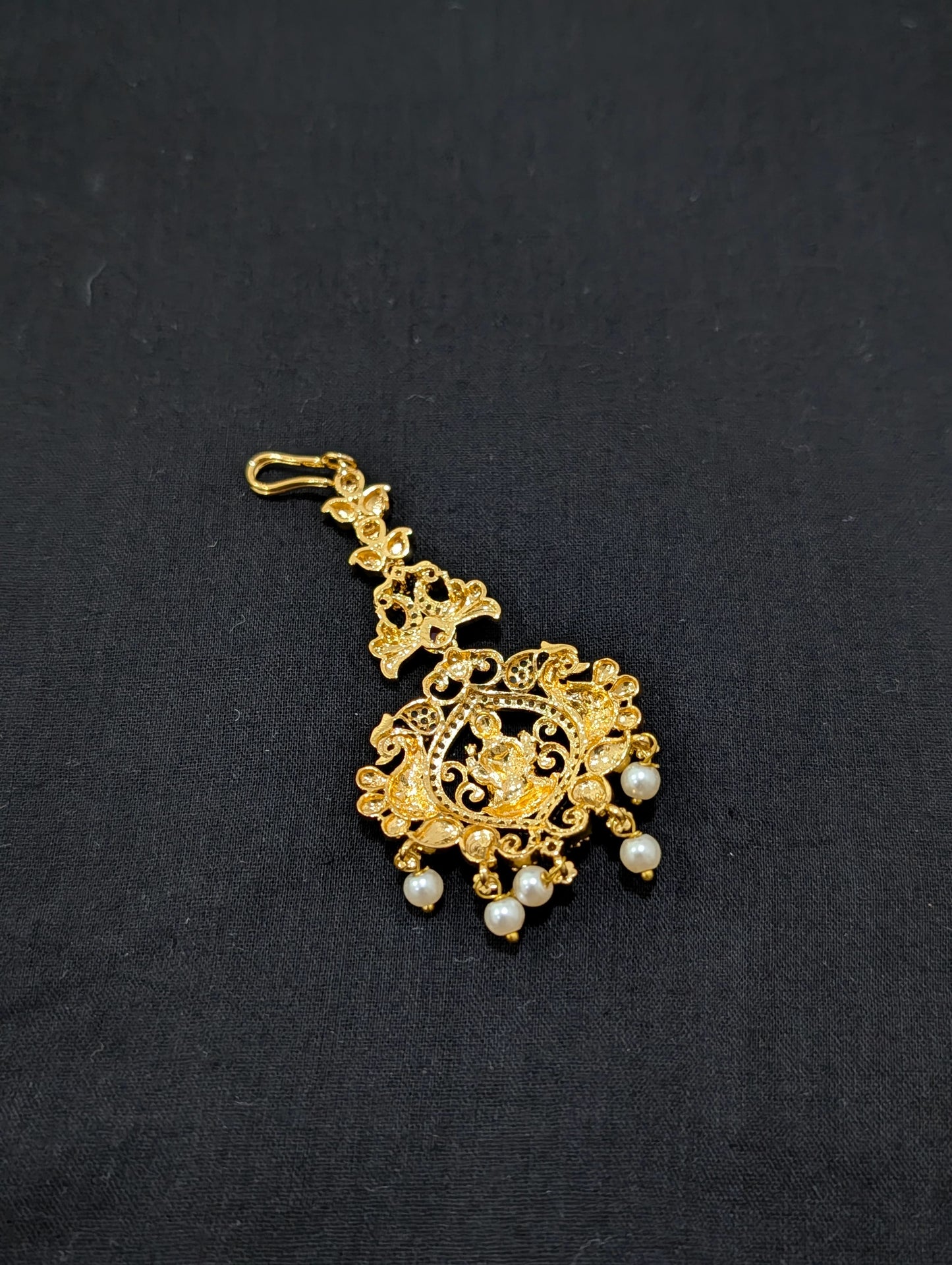 Micro gold plated CZ Goddess Lakshmi Maang Tikka