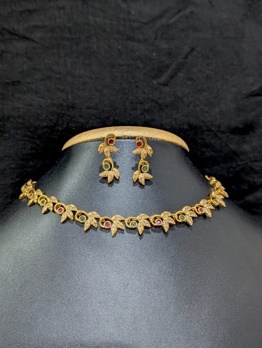 Antique Leafy Choker Necklace set