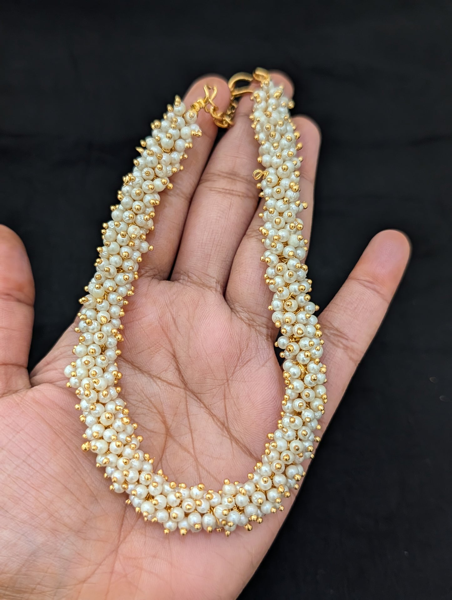Gold plated pearl cluster Anklets