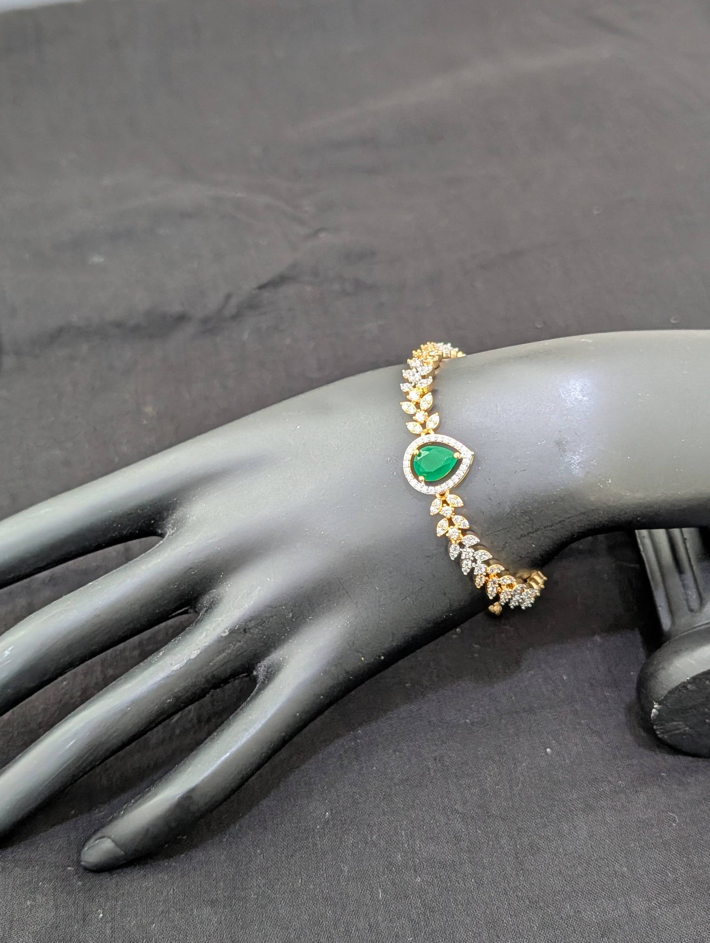 CZ stone One gram Gold plated adjustable Bracelet - D4