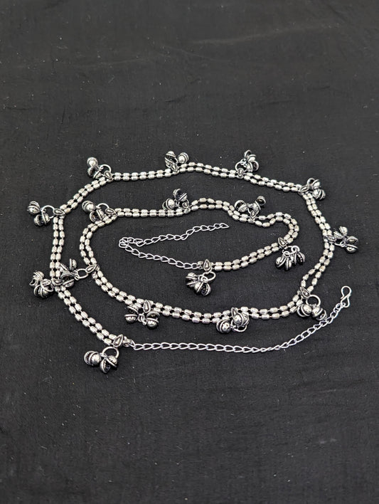 Oxidized Silver Ghunghru bead Hip Chain / Waist Belt / Belly Chain