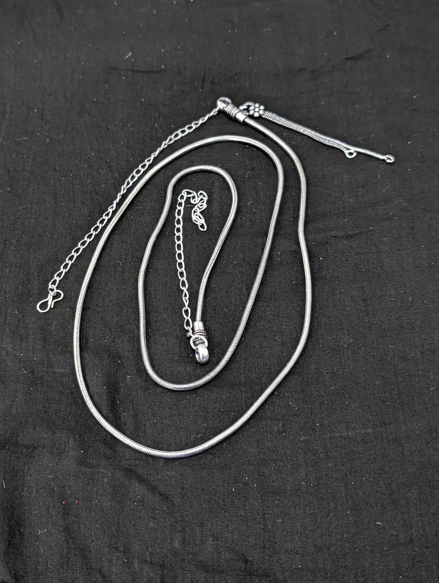 Oxidized Silver Simple Hip Chain / Waist Belt / Belly Chain