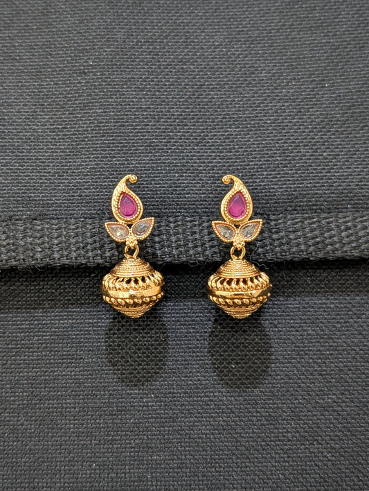 Leaf Ball Polki Earrings